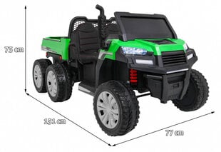 Vienvietis elektromobilis Farmer Truck, žalia kaina ir informacija | Elektromobiliai vaikams | pigu.lt