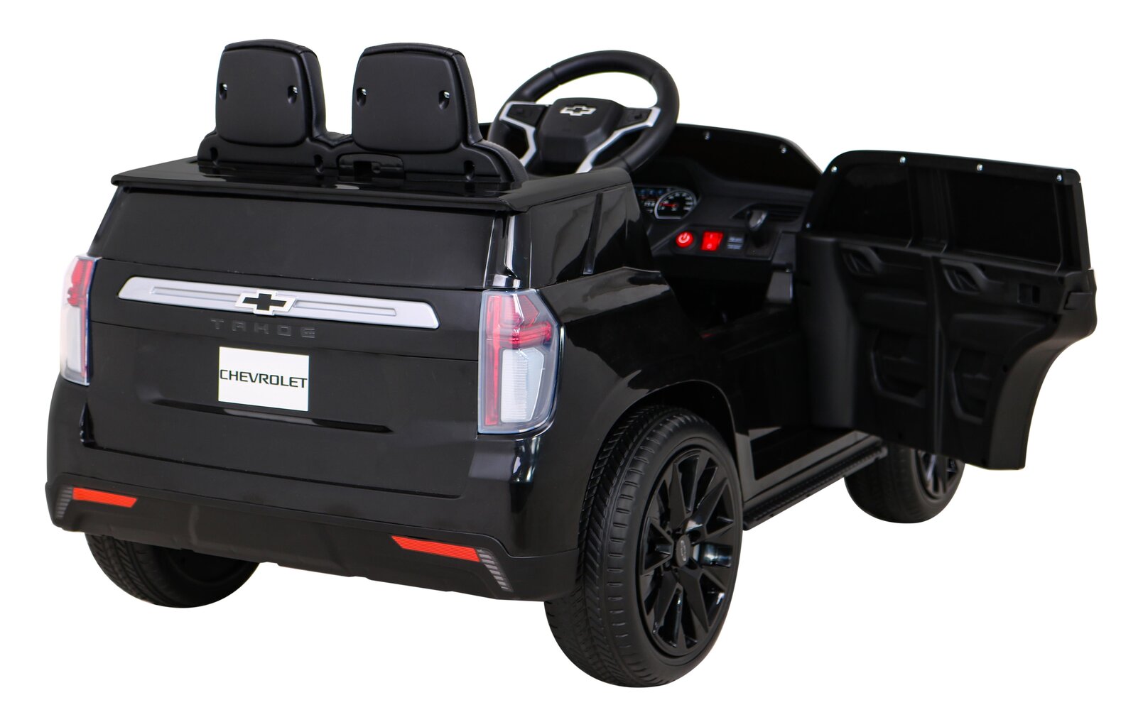 Vienvietis vaikiškas elektromobilis Chevrolet Tahoe, juodas kaina ir informacija | Elektromobiliai vaikams | pigu.lt
