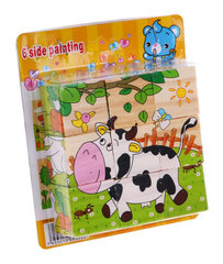 Medinės kaladėlės su gyvūnų paveikslėliais kaina ir informacija | Žaislai kūdikiams | pigu.lt
