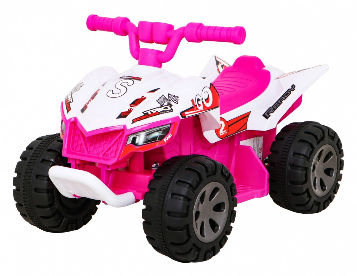 Vaikiškas akumuliatorinis keturratis Ramiz The Fastest, rožinis kaina ir informacija | Elektromobiliai vaikams | pigu.lt