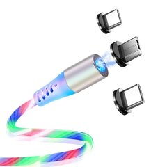 Зарядный кабель Trioled с магнитом и светодиодной подсветкой для всех моделей мобильных телефонов цена и информация | Кабели для телефонов | pigu.lt