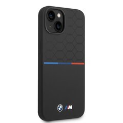 BMW M Liquid Silicone Tricolor Case for iPhone 14 Plus Black цена и информация | Чехлы для телефонов | pigu.lt