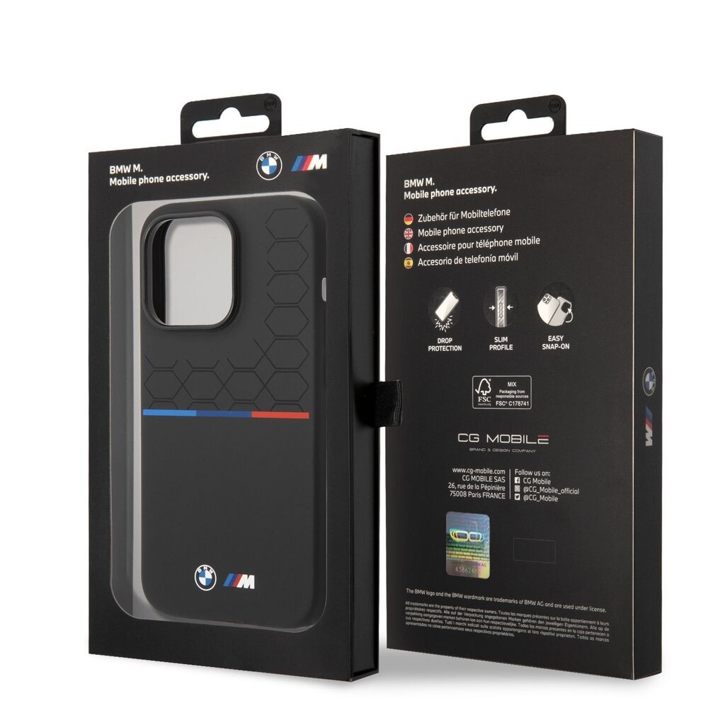 Чехол для телефона BMW M PU Carbon Blue Line Case for iPhone 14 Pro Max  Black, Apple iPhone 14 Pro Max, Черный цена | pigu.lt