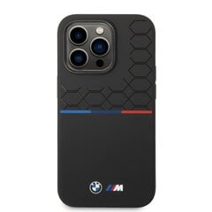 BMW M Liquid Silicone Tricolor Case for iPhone 14 Pro Max Black цена и информация | Чехлы для телефонов | pigu.lt