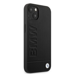 BMW Leather Hot Stamp Case for iPhone 14 Black цена и информация | Чехлы для телефонов | pigu.lt