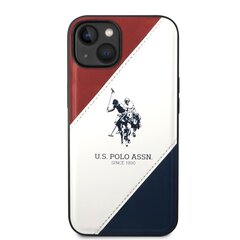 U.S. Polo PU Leather Double Horse Case for iPhone 14 Plus Red/White/Navy цена и информация | Чехлы для телефонов | pigu.lt