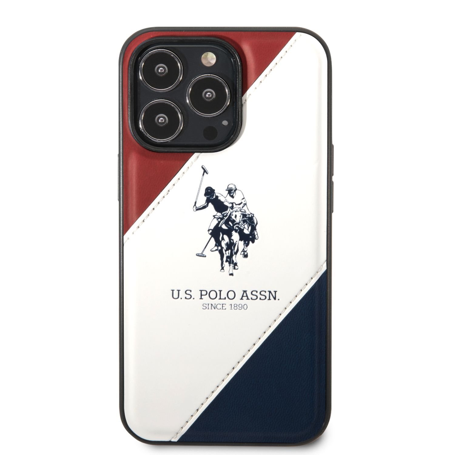 U.S. Polo PU Leather Stitched Lines Case for iPhone 14 Pro Navy цена |  pigu.lt