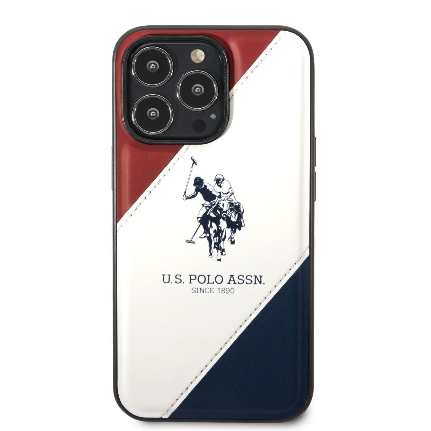 U.S. Polo PU Leather Stitched Lines Case for iPhone 14 Pro Max Navy цена |  pigu.lt