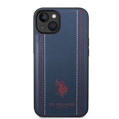 U.S. Polo PU Leather Stitched Lines Case for iPhone 14 Navy цена и информация | Чехлы для телефонов | pigu.lt