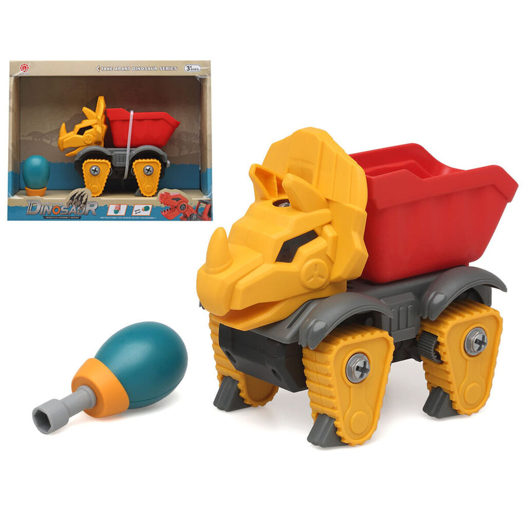 Žaislinė mašinėlė Dinosaur, geltona цена и информация | Žaislai berniukams | pigu.lt