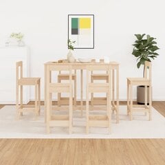 Baro baldų komplektas, Pušies medienos masyvas, 7 dalių kaina ir informacija | Virtuvės baldų komplektai | pigu.lt