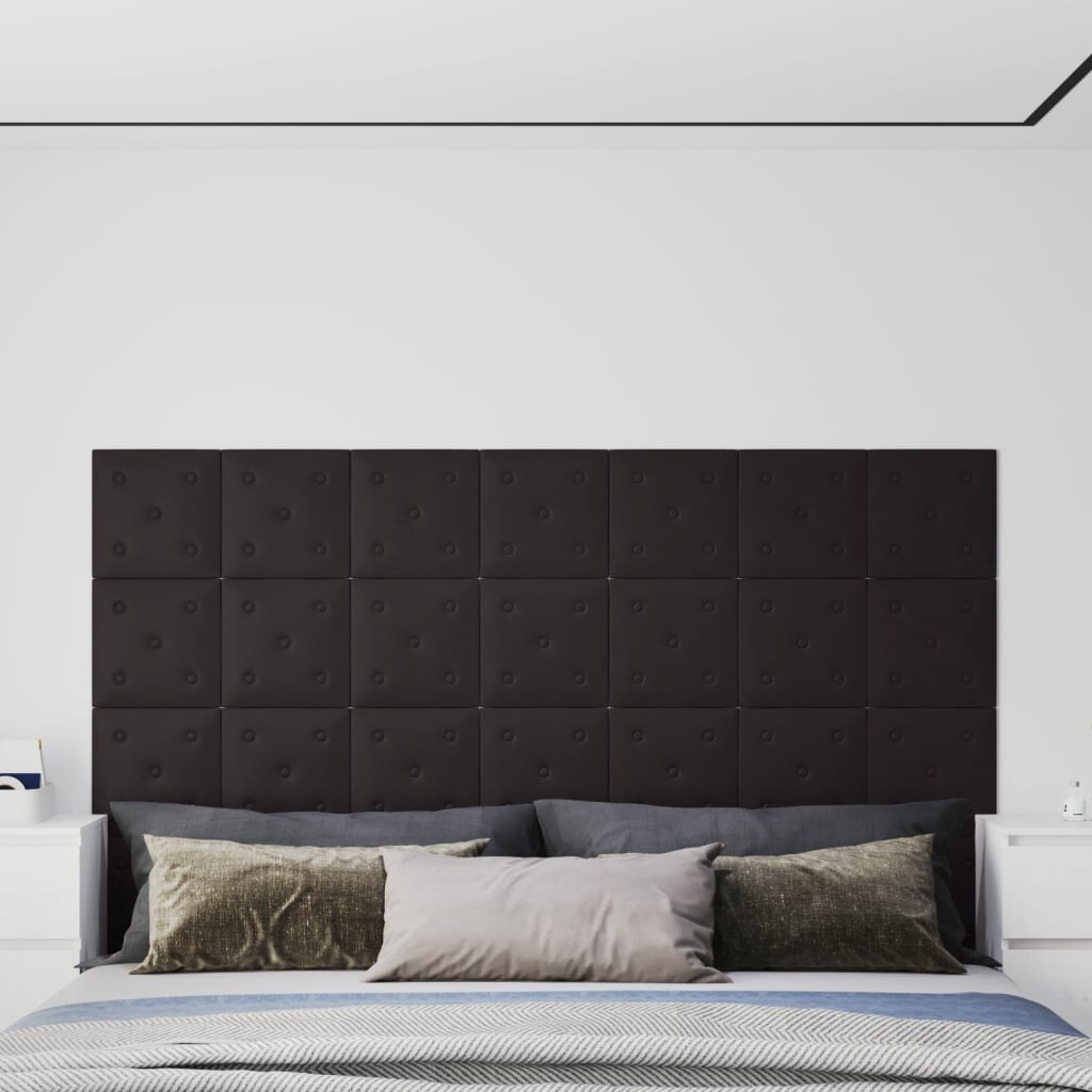 Sienų plokštės, 12vnt., juodos, 30x30cm, dirbtinė oda, 1,08m² kaina ir informacija |  Lubų, sienų dekoro elementai | pigu.lt