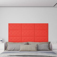 Sienų plokštės, 12vnt., raudonos, 60x30cm, dirbtinė oda, 2,16m² kaina ir informacija | Lubų, sienų dekoro elementai | pigu.lt