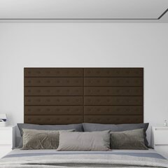 Sienų plokštės, 12vnt., rudos, 90x15cm, dirbtinė oda, 1,62m² kaina ir informacija | Lubų, sienų dekoro elementai | pigu.lt