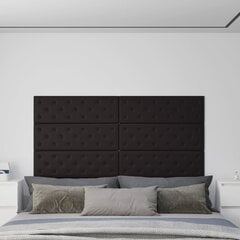 Sienų plokštės, 12vnt., juodos, 90x30cm, dirbtinė oda, 3,24m² kaina ir informacija | Lubų, sienų dekoro elementai | pigu.lt