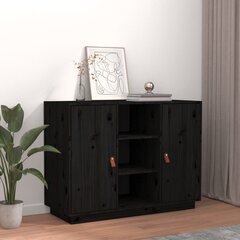 Šoninė spintelė, juoda, 100x40x75cm, pušies medienos masyvas цена и информация | Шкафчики в гостиную | pigu.lt