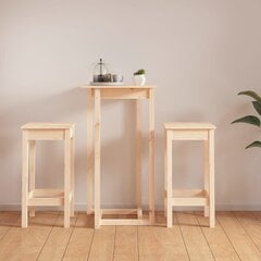 Baro baldų komplektas, Pušies medienos masyvas, 3 dalių kaina ir informacija | Virtuvės baldų komplektai | pigu.lt