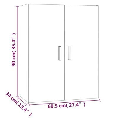 Pakabinama spintelė 69,5x34x90cm, balta blizgi kaina ir informacija | Svetainės spintelės | pigu.lt