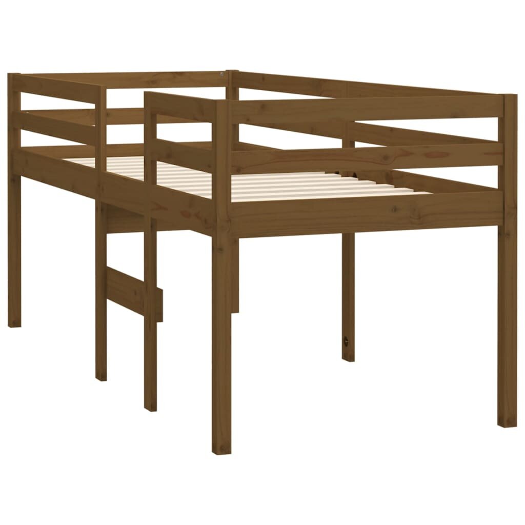 Aukšta lova, medaus ruda, 90x200cm, pušies medienos masyvas kaina ir informacija | Lovos | pigu.lt