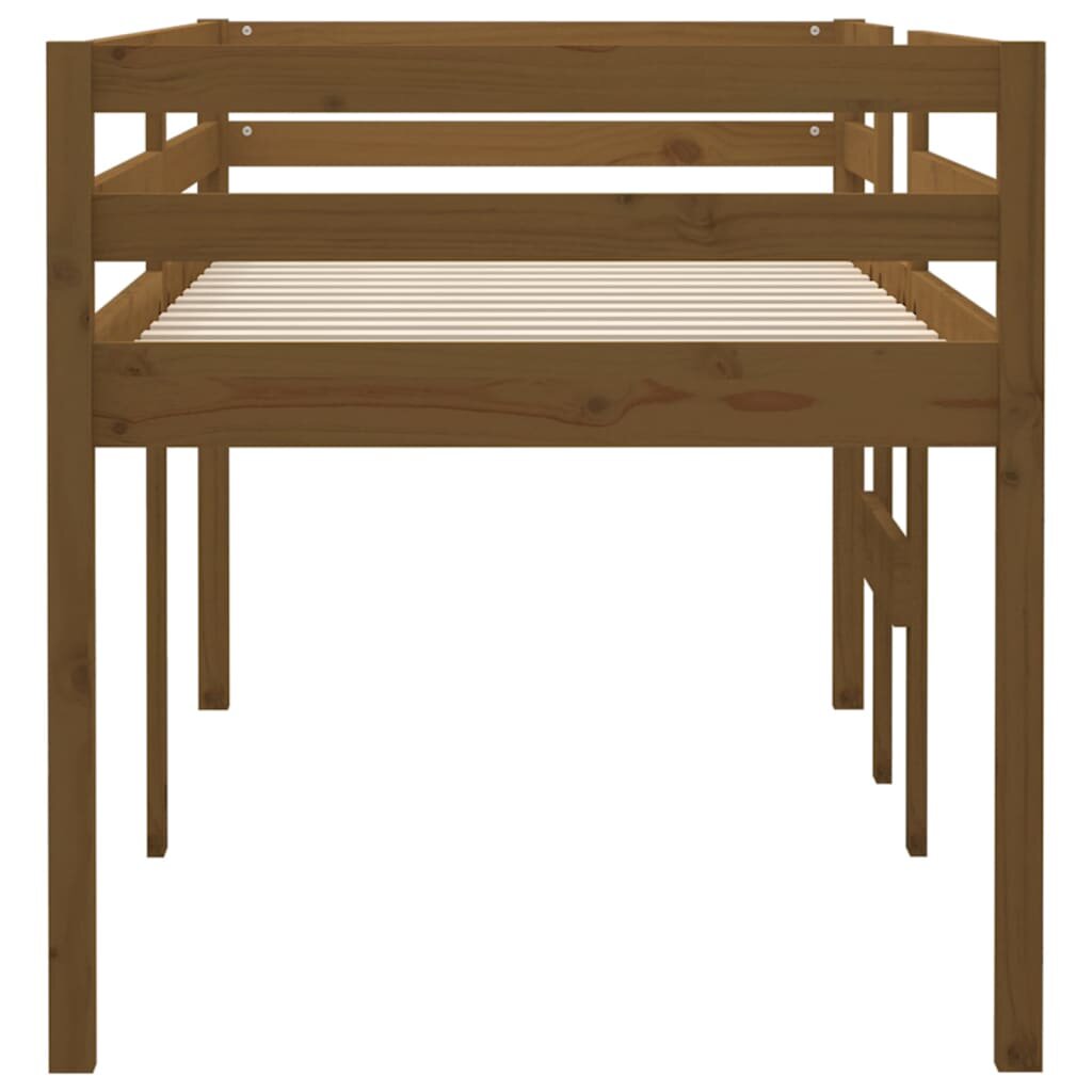 Aukšta lova, medaus ruda, 90x190cm, pušies medienos masyvas kaina ir informacija | Lovos | pigu.lt