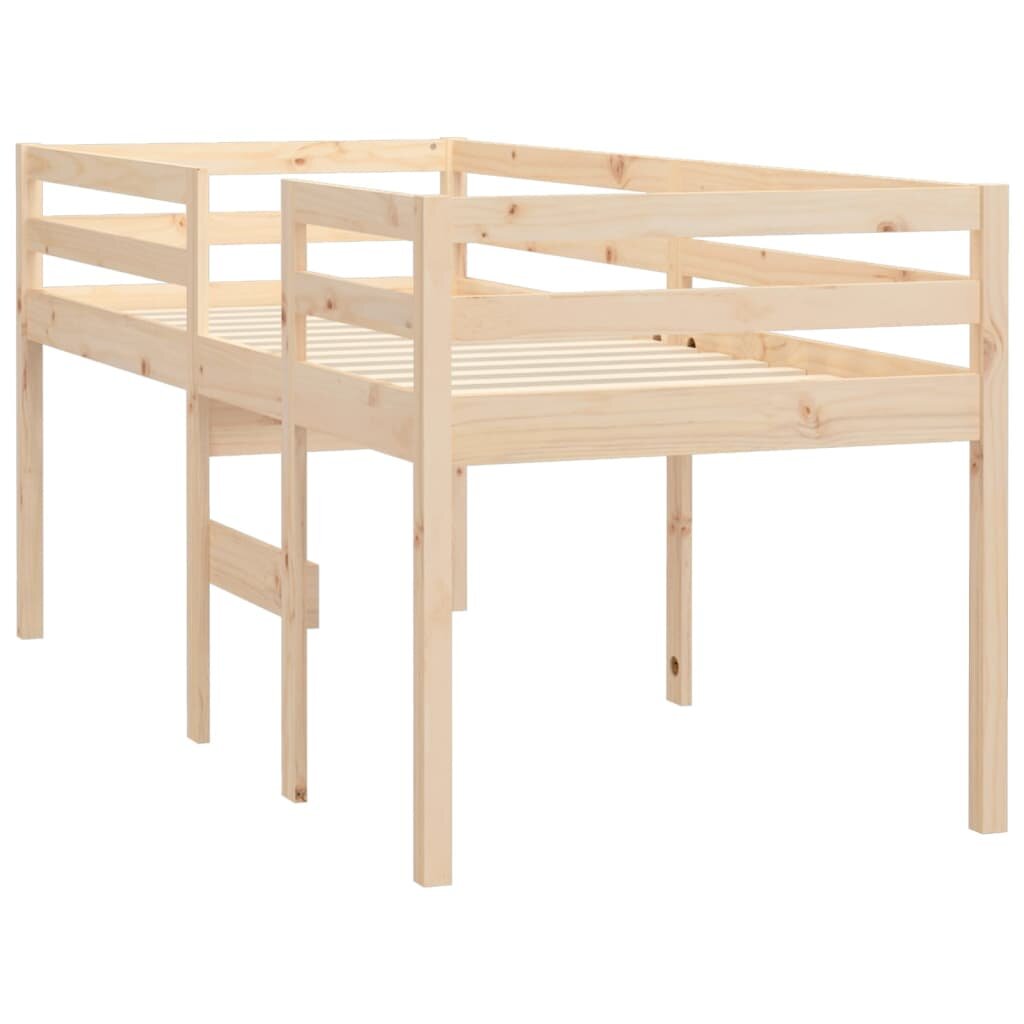Aukšta lova, 75x190cm, pušies medienos masyvas kaina ir informacija | Lovos | pigu.lt