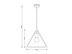 Pakabinamas pilkas šviestuvas Gija, 38cm×32cm, pilkas 2751 цена и информация | Люстры | pigu.lt