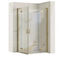 Rea Hugo dviguba dušo kabina Brushed Gold kaina ir informacija | Dušo kabinos | pigu.lt