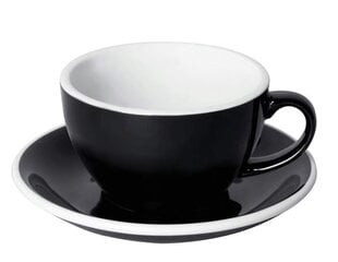 Cappuccino puodelis 0,20l su lėkštele, ITALIA Black kaina ir informacija | Taurės, puodeliai, ąsočiai | pigu.lt