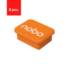 Магниты NOBO, оранжевые 18x22 мм, 4 шт., в упаковке 2 шт. цена и информация | Канцелярские товары | pigu.lt