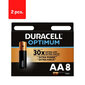 Baterijos DURACELL Optimum, AA, 8 vnt., pakuotė 2 vnt. kaina ir informacija | Elementai | pigu.lt