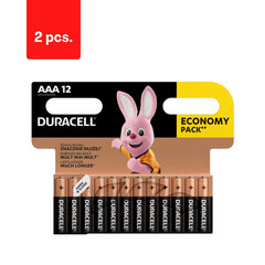 Baterijos DURACELL AAA, LR03, 12vnt, pakuotė 2 vnt. kaina ir informacija | Elementai | pigu.lt