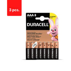 Baterijos DURACELL AAA, LR03, 8vnt, pakuotė 3 vnt. kaina ir informacija | Elementai | pigu.lt