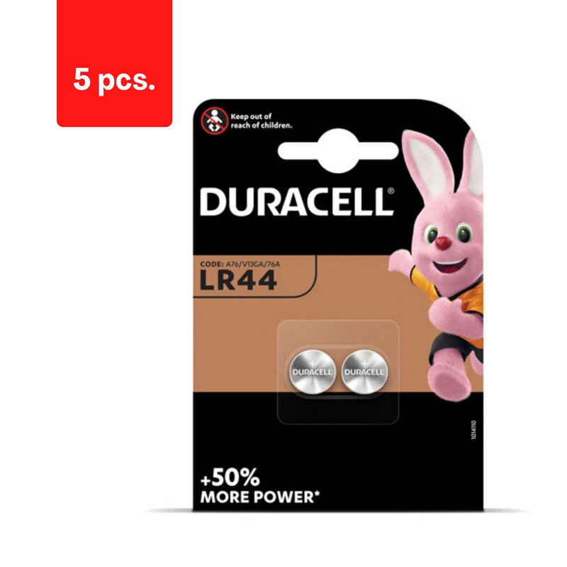 Baterijos DURACELL LR44, 2vnt, pakuotė 5 vnt. цена и информация | Elementai | pigu.lt