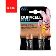 Батарейки DURACELL Ultra AAA, 4 шт., в упаковке 5 шт. цена и информация | Батарейки | pigu.lt