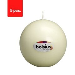 Свеча-пузырь BALL, кремовая, D 7 см, 16 ч, шт., в упаковке 5 шт. цена и информация | Подсвечники, свечи | pigu.lt