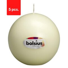 Свеча-пузырь BALL, кремовая, D 7 см, 16 ч, шт., в упаковке 5 шт. цена и информация | Подсвечники, свечи | pigu.lt