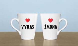 Latte puodeliai Žmona ir Vyras, 300ml цена и информация | Оригинальные кружки | pigu.lt