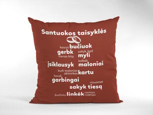 PAGALVĖ „SANTUOKOS TAISYKLĖS“ kaina ir informacija | Originalios pagalvės, užvalkalai | pigu.lt