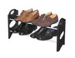2 lygių lentyna batams, juoda kaina ir informacija | Batų spintelės, lentynos ir suolai | pigu.lt