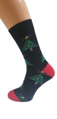 Мужские хлопковые носки с дизайном "Рождественская ёлка" (чёрные) цена и информация | Мужские носки | pigu.lt