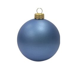 Kalėdinių papuošalų rinkinys 12 vnt, ∅3,5 cm, spalva: mėlyna matinė (M08) 9054 kaina ir informacija | Eglutės žaisliukai, viršūnės | pigu.lt