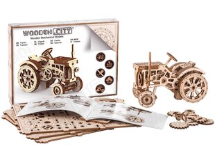 Medinis 3D wooden city konstruktorius traktorius, 164 detalės цена и информация | Конструкторы и кубики | pigu.lt