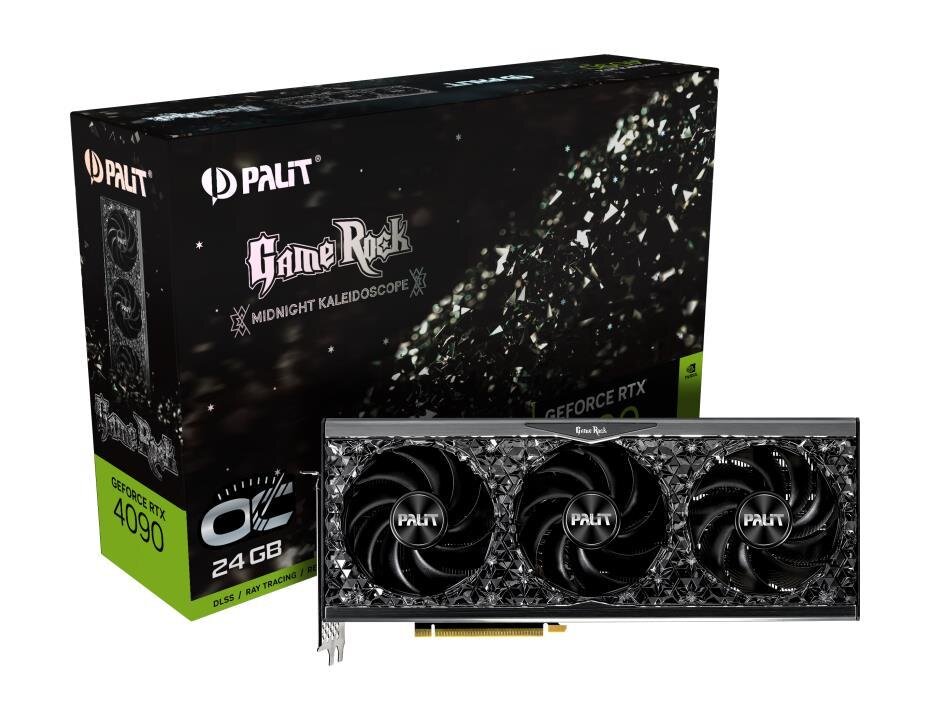 Palit GeForce RTX 4090 GameRock OC, 24 GB|GDDR6X|384 bit|PCIE 4.0 16x|GPU 2235 MHz|1xHDMI|3xDisplayPort|NED4090S19SB-1020G цена и информация | Vaizdo plokštės (GPU) | pigu.lt