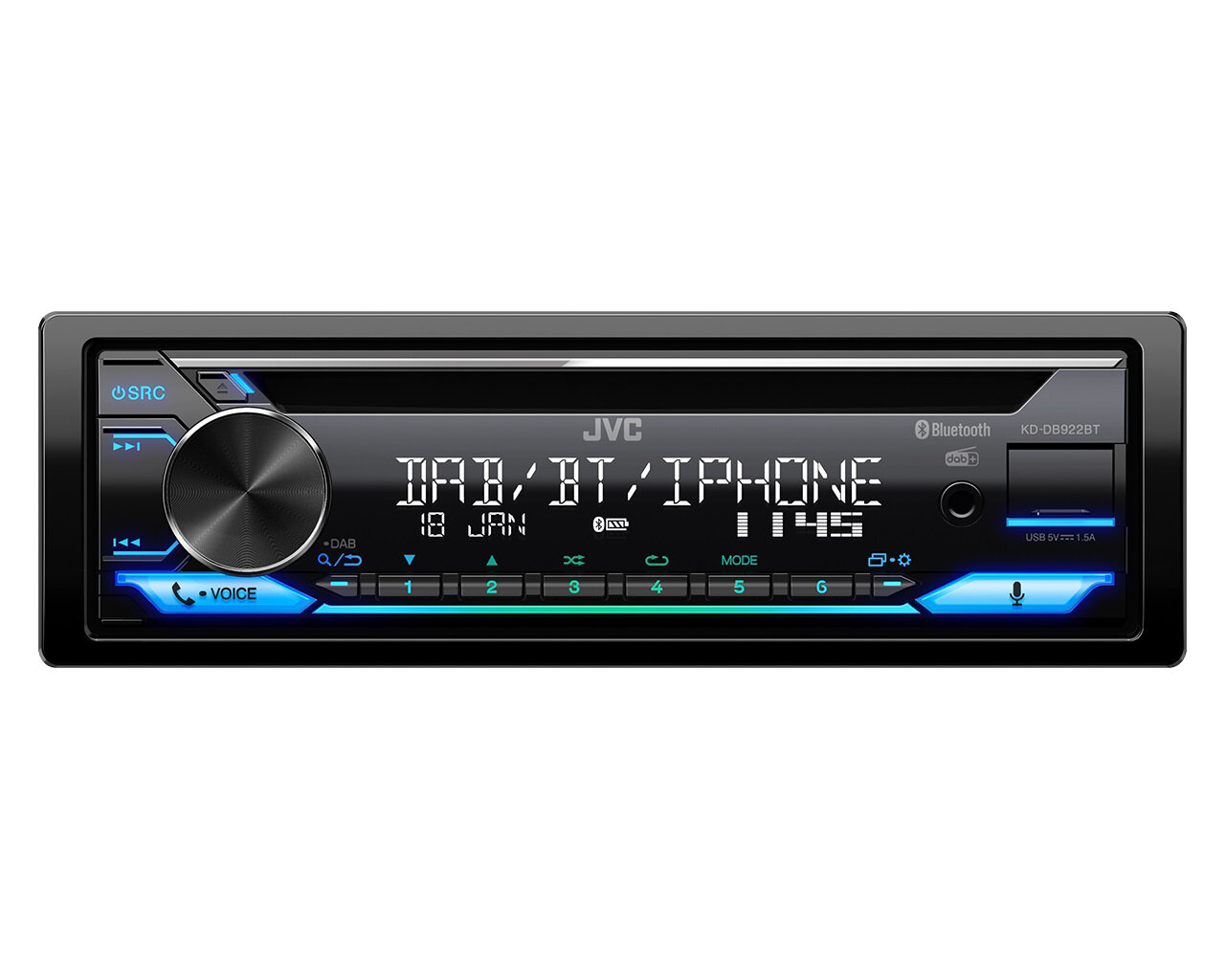 JVC, KD-DB922BT CD/USB MP3/WMA automagnetola su AUX įėjimu цена и информация | Automagnetolos, multimedija | pigu.lt