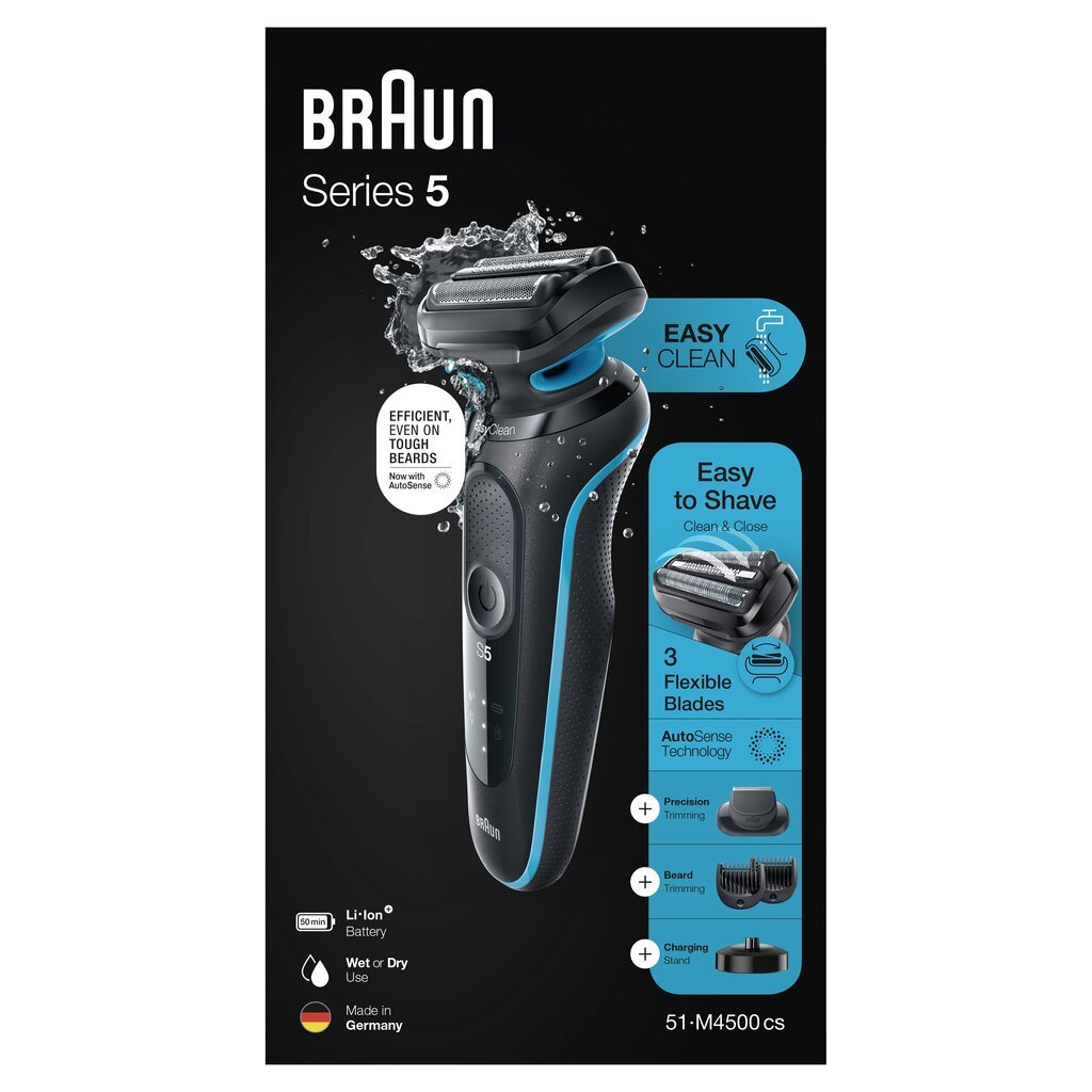 Braun Series 5 51-M4500cs AutoSense kaina ir informacija | Barzdaskutės | pigu.lt