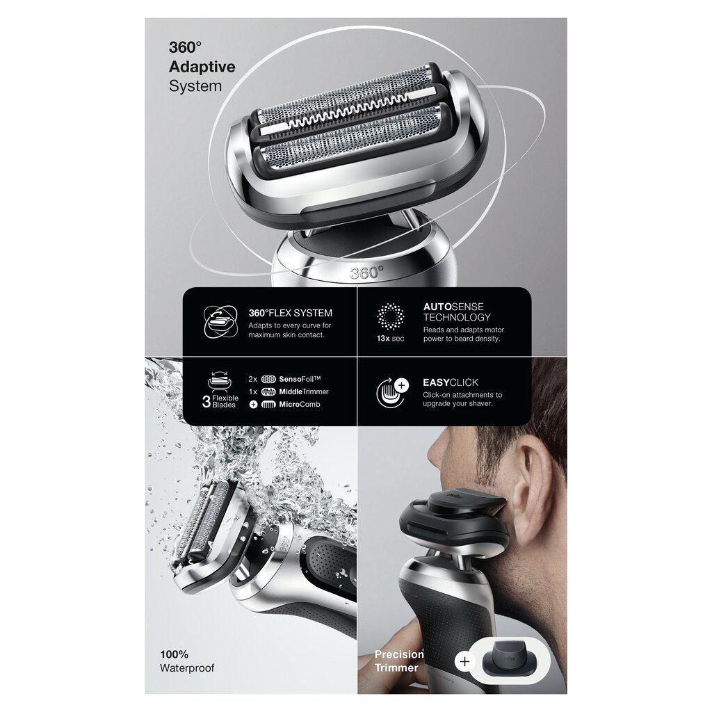 Braun Series 7 71-S7200cc AutoSense цена и информация | Barzdaskutės | pigu.lt