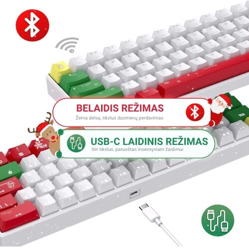 Royal Kludge RK61 TKL Red Switches цена и информация | Klaviatūros | pigu.lt