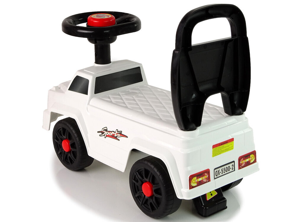 Paspiriama mašinėlė Lean Toys QX-5500- 2 su atlošu White kaina ir informacija | Žaislai kūdikiams | pigu.lt