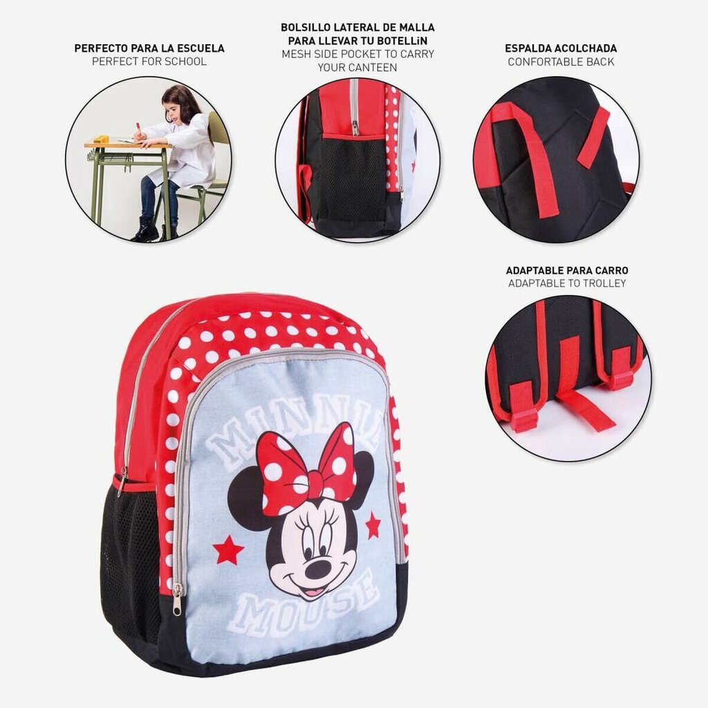 Mokyklinė kuprinė, Minnie Mouse, Raudona цена и информация | Kuprinės mokyklai, sportiniai maišeliai | pigu.lt