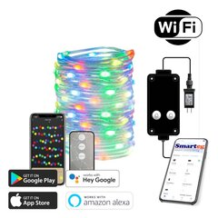 LED RGB Kalėdų girlianda 16 m (Wi-Fi) kaina ir informacija | Girliandos | pigu.lt